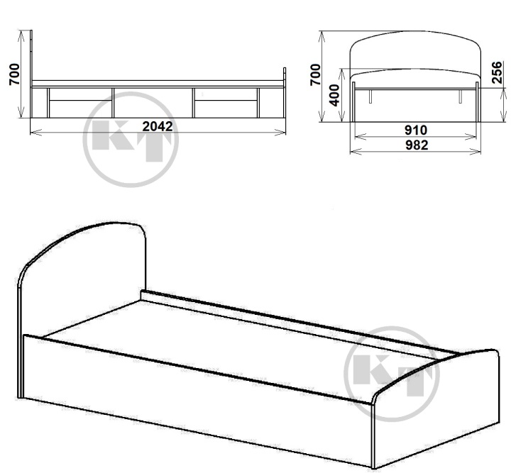 кровать Нежность-90 схема